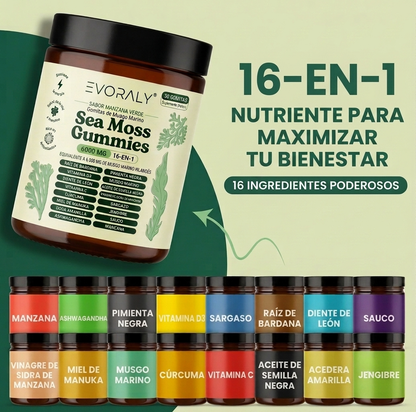 Evoraly Gomitas de Musgo Marino 16-En-1