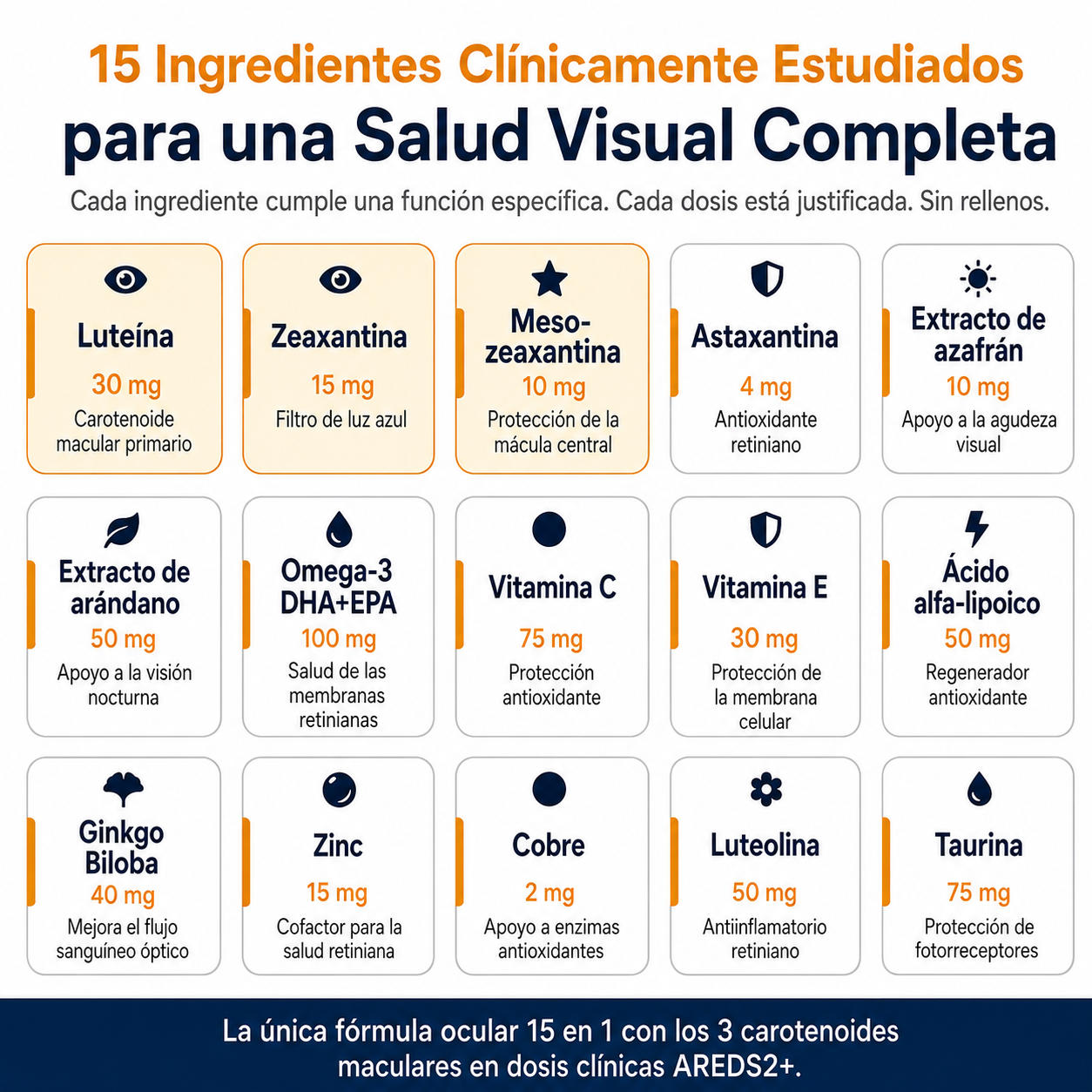 Evoraly Vision - 15 en 1 Fórmula Avanzada para la vista